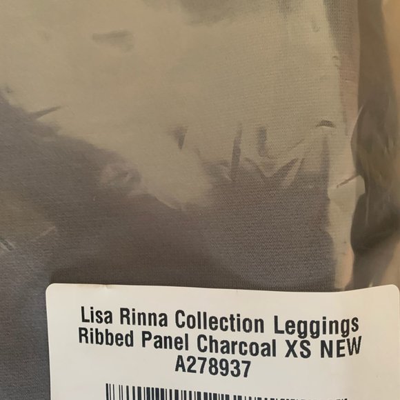 NWT LISA RINNA RIBBED PANEL CHARCOAL LEGGINGS XS - Picture 11 of 12